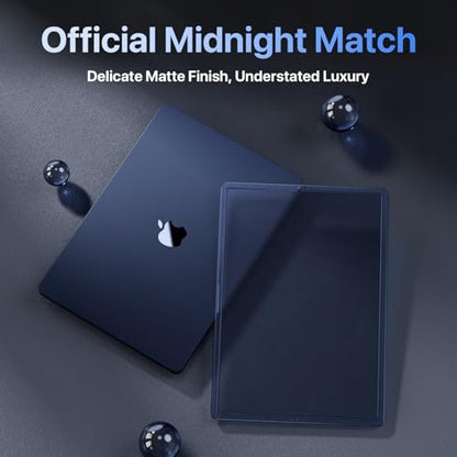 Soonjet for MacBook Air 15 inch Case M5 M4 M3 M2 2026-2023 | Anti Crack Upgrade | Clear Protective Hard Shell Laptop Cover | Matte Midnight - color: Matte Midnight