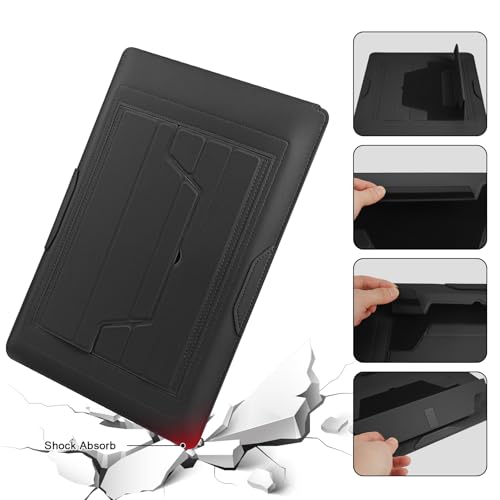 HoYiXi 13.3'' /13.6'' Laptop Sleeve Case PU Leather with Stand Compatible with MacBook Pro 14/MacBook Air 13(M1 M2)/ASUS Vivobook 14/Dell XPS 13/ASUS Matebook,13-14'' Laptop Bag,Black - color: Black, size: 13.3'' / 13-14 Inch Laptop