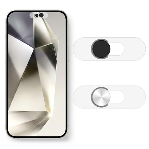 Smartphones Webcam Cover Protect Privacy, Front Camera Cover for Phone, Webcam Blocker for Single Front Camera, Privacy Slider Protects Your Phone Security, 2 Pack-Black
