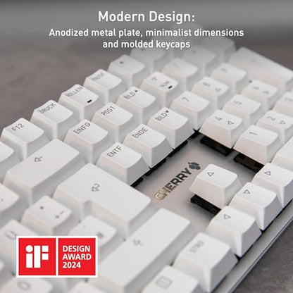 Cherry KC 200 MX Wired Mechanical Office Keyboard MX2A Brown Switches | Modern Design, Aluminum Surface, USB-A Connection, Full Size Keyboard,Black/Bronze, Tactile Switch - color: Bronze W/MX2A Brown