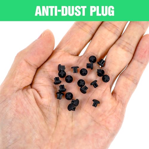 20PCS Rubber Dust Plugs Caps 3.5mm Anti-Dust Headphone Jack Dust Plugs Cover for Mobile Phone Laptop Desktop Computer Earphone (Black)