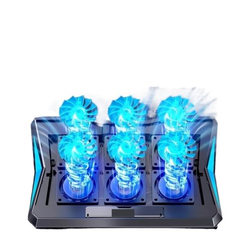 Q3 Gaming Laptop Cooler with Six Fans Adjustable Height Silent Cooling Pad Laptops Computer Stand for Laptops Below 15.6-inch