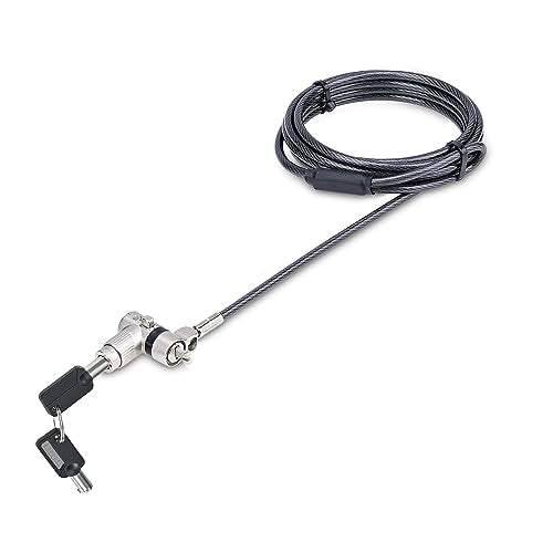 StarTech Universal Laptop Lock, 6.6ft, TAA, Keyed Locking Cable (2m) | Security Cable For Notebooks Compatible With Noble Wedge/Nano/K-Slot, Cut-Resistant Carbon Steel Cable - size: Adjustable, style: Unique Keyed
