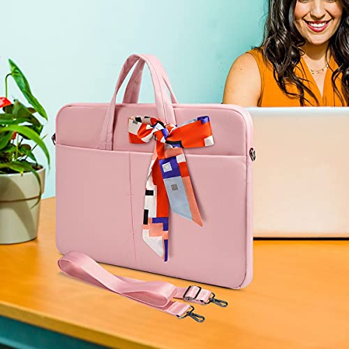 15.6 Inch Laptop Sleeve Shouler Bag Women Ladies Case for Macbook Pro 16 M5 M4-M1, Dell Inspiron 15, HP Envy/Pavilion 15.6, Acer Aspire 15, Lenovo IdeaPad 3 15.6, ASUS Chromebook MSI 15.6 Case, Pink - color: Pink, size: 15.6 Inch
