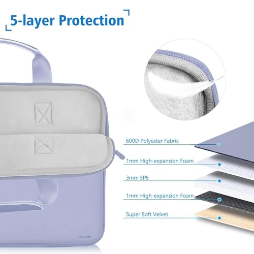 Hseok Laptop Sleeve 14 inch Case with Small Case, Compatible with MacBook Neo 14, MacBook Pro 14 M5/M4/M3/M2/M1, XPS 14 and Most 14 inch Notebooks, Neoprene Computer Handbag,Haze Purple - color: Haze Purple, size: 14"