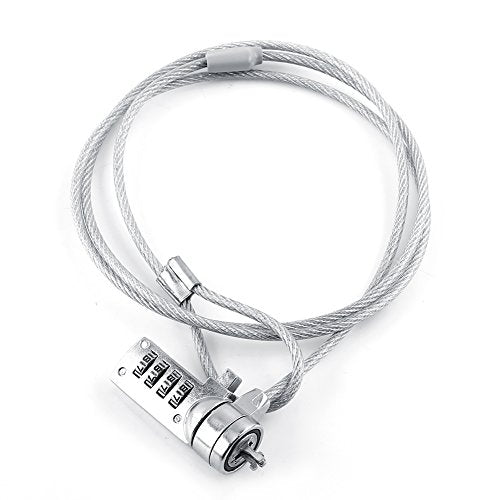 Laptop Lock Cable Chain, Theft Deterrent 4 Digit Password for Notebook PC, for Notebooks/Desktops with Built in Standard Security Locking Slot Hole