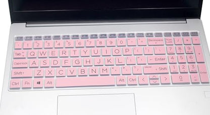 Keyboard Skin Compatible for 15.6" HP Laptop 15-fc 15-fd 15z-fc, HP Pavilion 15 15-eg/eh/er 15t-eg200/eg300 15z-eh300, HP Pavilion 17z 17z-cp000 17z-ca200 17-cn 17-cp (Large Letters, Pink) - color: Large Letters, Pink