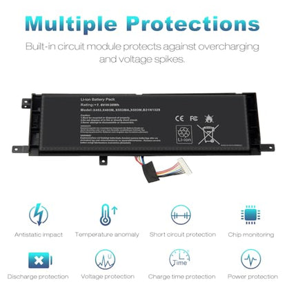 Fancy Buying New B21N1329 Laptop Battery for Asus X403 X403M X403MA X503M X502CA X453 X453M X453MA X553 X553M X553MA - 7.6V 30Wh - size: 8.93*2.75*0.27inch