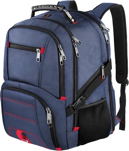 LTINVECK Travel Laptop Backpack,Extra Large Backpack for Men,Big 17 Inch Computer bag Tech Backpack - color: Full Blue