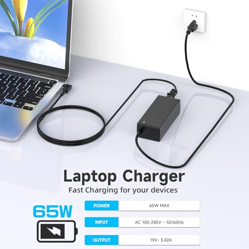 65W Laptop Charger Compatible with Acer ChromeBook 11 13 14 15 R11 N15Q8 N15Q9 N15Q10 CB3 CB5 C720 C720P C731 C738T C740 C810 C730E CB5-571 ADP-45FE F AC Adapter 19V 3.42A