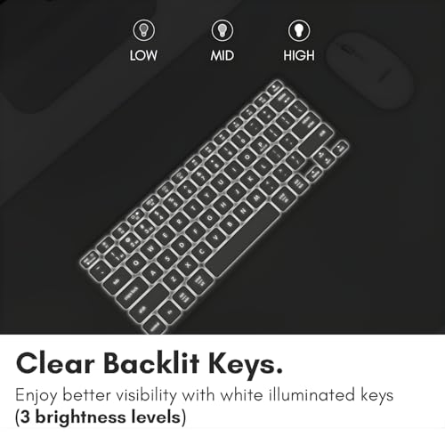 Macally Compact Backlit Bluetooth Keyboard for Mac – Space-Saving, Rechargeable Multi-Device Compatible Apple Wireless Keyboard for MacBook Pro/Air, iMac, Mac mini - color: Space Gray
