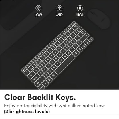 Macally Compact Backlit Bluetooth Keyboard for Mac – Space-Saving, Rechargeable Multi-Device Compatible Apple Wireless Keyboard for MacBook Pro/Air, iMac, Mac mini - color: Space Gray