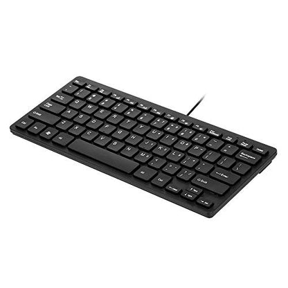 Mini Keyboard, Compact 78 Key Wired USB Keypad, Slim Portable Keyboard with Chiclet Keys for Office, Travel, Small Desk, PC, Laptop, Plug and Play