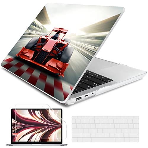 Batianda Case for 12.4" Microsoft Surface Laptop Go 3 2023 Release/Surface Laptop Go 2 (2022), Designed Clear Protective Plastic Hardshell & Keyboard Cover & Screen Protector, Racing car - color: Racing car