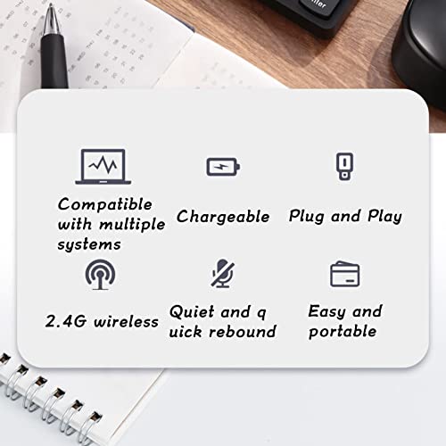 hoopoocolor 35 Keys Wireless Numeric Keypad, Rapid Rebound Stable Signal Transmission Ergonomic 2.4G Wireless Gaming Keyboard, 10M Range Plug and Play for Windows for Android for Laptop