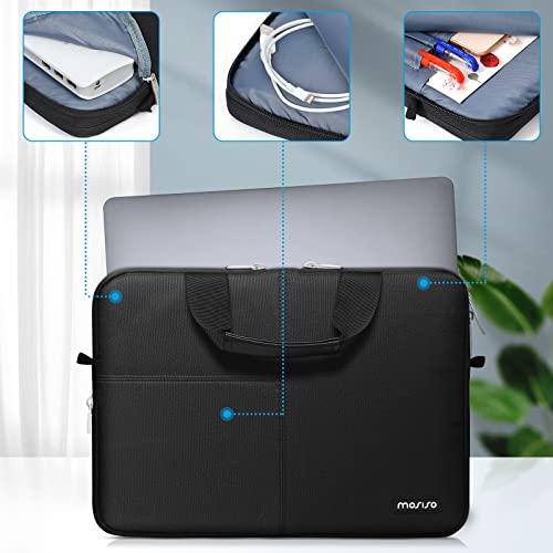 MOSISO Laptop Shoulder Bag for Men, Laptop Bags | Compatible with MacBook Neo 13/Air 13 13.6/Pro,HP Dell ASUS, Briefcase Sleeve Bag with Trolley Sleeve & Front 3 Pockets,Black