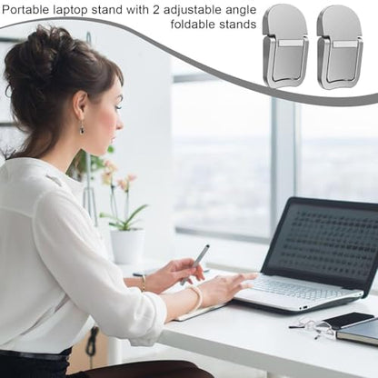 Laptop Desk Stand Multipurpose Compact Folding | Small for Home, Company, Travel, Desk - Foldable Notebook Stand, Multipurpose Portable Desk Riser, Travel Compact Foldable - size: Single gear silver