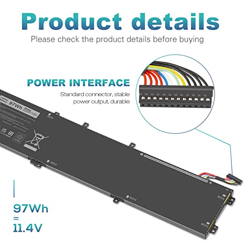 TREE.NB 6GTPY Laptop Battery for Dell XPS 15 9550 9560 9570 7590 Inspiron 15 7500 7501 7590 7591 Vostro 7500 7590 i7-7700HQ 5D91C GPM03 4GVGH 1P6KD 5XJ28 5D91C 5041C D1545 D1645 D1745 - size: ‎6GTPY
