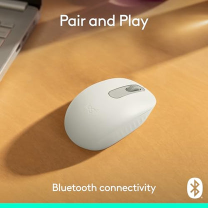 Logitech M196 Compact Ambidextrous Bluetooth Wireless Mouse - Off White | Bluetooth connectivity, no USB receiver, quiet clicks, 3 non-customizable buttons, 12-month battery life, PC Mac compatible - color: White