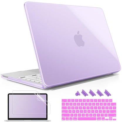 May Chen for MacBook Neo 13 inch Liquid Retina Display ((2026 Release A3404), Slim & Lightweight Protective Case with Screen Protector&Keyboard Cover&Dust Plug, Crystal Purple - color: Crystal Purple