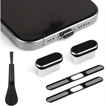 Phone Dust Plug Soft Protector Cleaner Set Electronic Device | Precise Anti Dust Kit for Phone Home Outdoor Offices Desk Car - color: Black