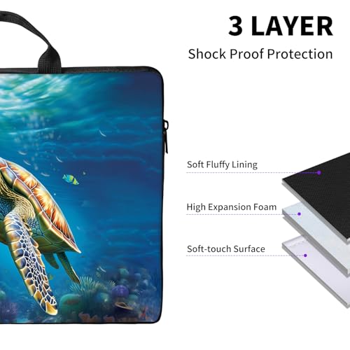 Laptop Bag,14 15 15.6 inch Laptop Case Sleeve,Computer Case Sleeve for Laptop with Handle for Women Men,Laptop Carrying Case for MacBook,Dell,Lenovo,Notebook Computer,Cute Sea Turtle - color: Cute Sea Turtle