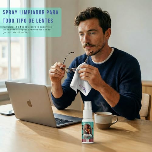 Glasses Cleaner Spray Kit 1 Fl Oz Alcohol Free Lens Cleaner with 7 x 7 Inch Microfiber Cloth Safe for Coated Lenses Eyeglass Cleaner for Glasses Sunglasses Camera Lens Phone Tablet Screen - color: Green