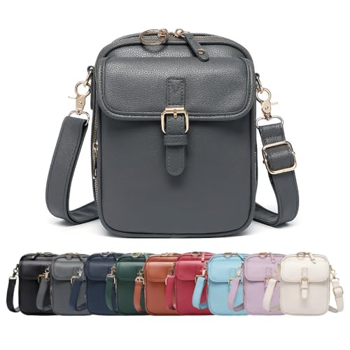 Vintage Large Capacity Messenger Bag, 2025 Upgrade Double Layer Large Capacity Messenger Bag, for Work, Travel, or Daily Use - color: Gray