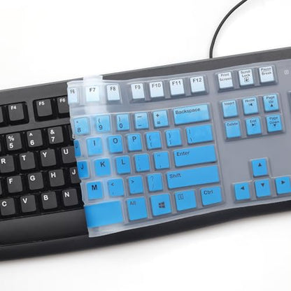 MUBUY Keyboard Cover & Skin Protector for Logitech MK120 - keyboard Protective Skin, US Layout - color: Gradual Blue