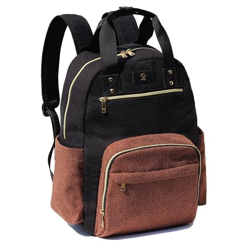 ESVAN Diaper Bag Backpack, Large Capacity Multifunction Baby Essentials Fashion Travel Pack Linen Canvas office Laptop Bag (Linen Brown) - color: Linen Brown