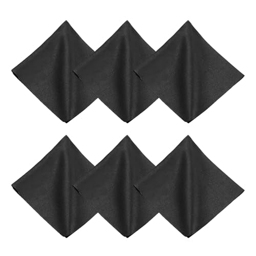 uxcell 6Pcs Microfiber Cleaning Cloth for Glasses, 8x8inch Eyeglass Cleaning Cloth for Screens Cameras Cell Phones Electronics Lenses, Black - color: Black, size: 8x8"