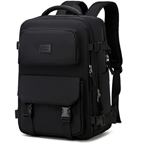 LXYGD Travel Laptop Backpack, Business Work Backpacks Large College Bookbag for Women Men Water Resistant Daypack Airline Approved Gym Bag Fits 17 Inch Notebook & Laptops - Black - color: Black