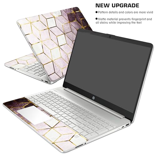 Laptop Skin Decal HP 15.6" - Marbling, Laptop Cover Sticker, No Cutting Required, No Bubble, Waterproof, Scratch Resistant - Including Wide Screen and Wrist Pad - size: 15.6 inch