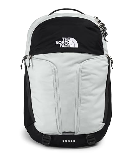 THE NORTH FACE Surge Commuter Laptop Backpack | Daypack With Water Repellent Finish, 16" Laptop Sleeve, Reflective Details - color: Tin Grey Dark Heather/Tnf Black-npf, size: One Size