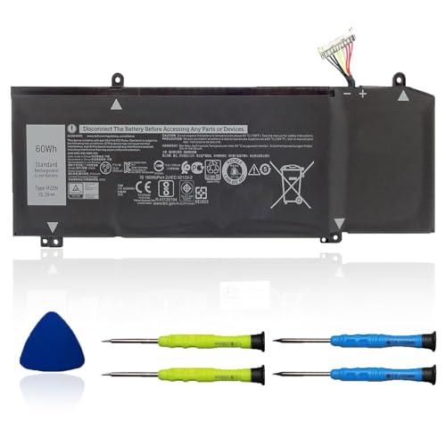 1F22N Laptop Battery for Dell Alienware M15 R1 M17 R1, G5 15 5590 5590-D2783W 5590-D2743B D2842W D2843W D2865B G7 7590 D2785B ALW15M-D1523S, fit for JJPFK 0JJPFK 06YV0V HYWXJ 0HYWXJ 15.2V 60WH - size: 8.75*2.92*0.38 inch 1F22N