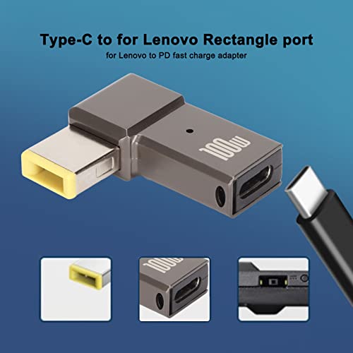 USB C to Slim Tip Adapter, PD Charge Converter 100W 5A Laptop USB C Female Input to Slim Tip for Thinkpad T Series Yoga G50 Z X E Series