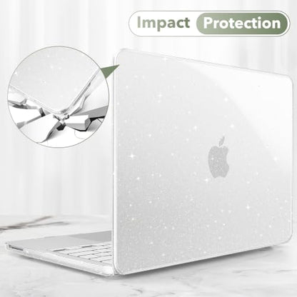 May Chen Compatible with MacBook Neo 13 inch Case 2026 Model A3404, Plastic Hard Shell,Keyboard Cover,Screen Protector,Dust Plug, for MacBook Neo 13" with A18 Pro Chip, Glitter Clear - color: Glitter Clear