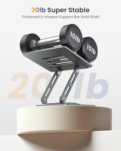 LOXP Adjustable Tablet Stand, 360 Rotating iPad Stand with Heavy-Duty Base | Perfect for Travel, Desk, Office, 4.7-16.9" Device, iPad Pro Air Mini, Kindle, Surface Tablet, Portable Monitors - Gray - color: Gray