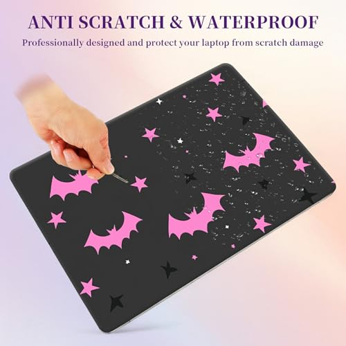 Laptop Skin Sticker Laptop Cover for 12" 13" 13.3" 14" Laptop Stickers,Reusable Skin Sticker Cover Personalized Art Waterproof & Scratch-Resistant Protector Case,Pink Bats and Stars - color: Pink Bats And Stars