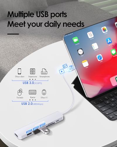 LENTION 7-in-1 USB C Hub, 4K@60Hz HDMI, 100W PD, Card Reader, USB 3.0 & 2.0 | Plug and Play, Stable Driver 3.0 Certified, for macOS, iOS/iPadOS, Windows & ChromeOS (CB-CE18, Silver) - color: Silver