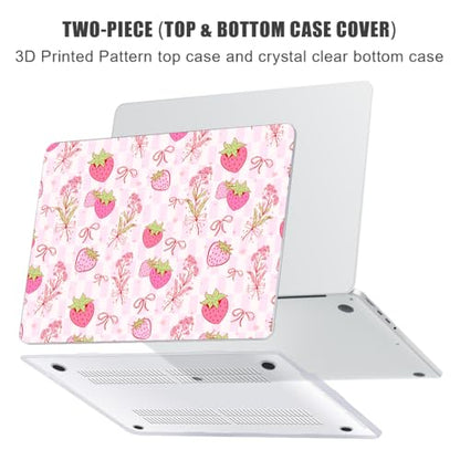 for with MacBook Pro 14 inch Case 26-21 M5 M4 M3 M2 M1 Pro/Max A3426 A3427 A3434 A3112 A3401 A2918 A2992 A2779 A2442, Hard Shell with Keyboard Cover+Protective Film, Butterfly Strawberry - color: Butterfly Strawberry