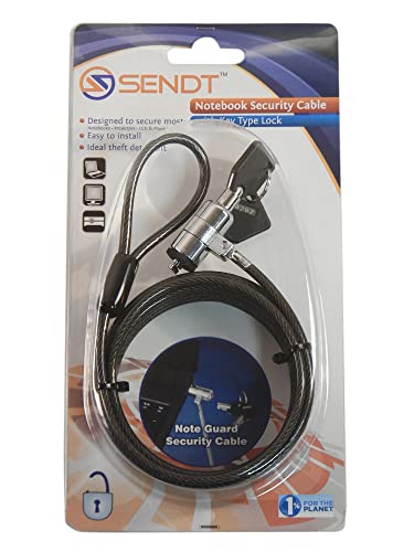 Sendt 10 Foot Black Notebook/Laptop Keyed Lock Security Cable Extra Long!
