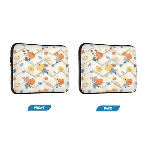 Cute Animal Fruit Padded Laptop Sleeve Case 13 Inch Soft Quilted Laptop Bag Waterproof Computer Sleeves - color: Cute Animal Fruit, size: Medium