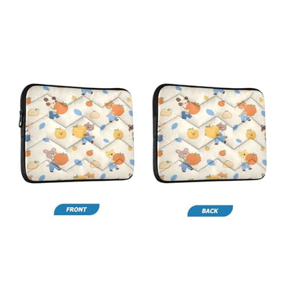 Cute Animal Fruit Padded Laptop Sleeve Case 13 Inch Soft Quilted Laptop Bag Waterproof Computer Sleeves - color: Cute Animal Fruit, size: Medium