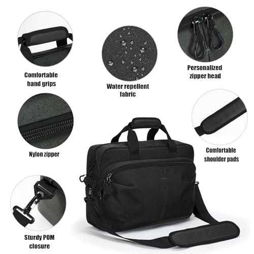 Messenger bag Laptop bag Briefcase Molle system Tactical style Detachable shoulder strap Shoulder Bags - color: Black 02