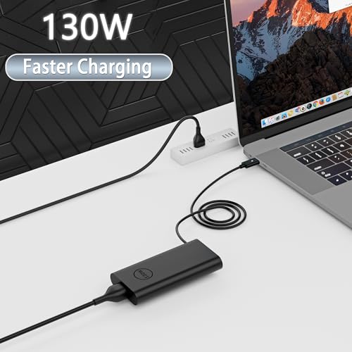 PIOEVTKA 130W USB C Charger Compatible with Dell Laptop 130W 100W 65W USB Type C Fast Power Adapter - size: 130w usb c