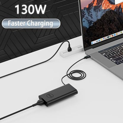 PIOEVTKA 130W USB C Charger Compatible with Dell Laptop 130W 100W 65W USB Type C Fast Power Adapter (Pack of 2) - size: 130w usb c (Pack of 2)