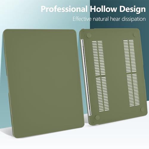 DONGKE Compatible with MacBook Air 13 inch Case 2021 2020 2019 2018 Release Model: M1 A2337 A2179 A1932, Hard Case Cover for MacBook Air 13 inch with Retina Display Touch ID - Avocado Green - color: Green