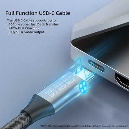 KEKETOPET USB C to USB C Cable 240W, 40Gbps, 8K/60Hz USB 4 Cable for Thunderbolt 4 Docking Station, USB C Video Cable Compatible with MacBook, Mac mini, iPad, iPhone 17/16, USB-C Monitors (3.2, feet)