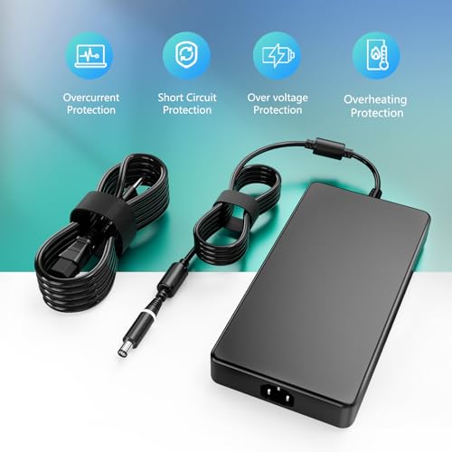 HNHTKJ 240W Charger for Dell Alienware M15 R7 M17 R5 Gaming Laptop | Dell Alienware 15 R2-R5 X51 M17X M18X,Precision 7540 7670 7710 7770 7780 M6600 M6700 M6800, GA240PE1-00 Power Cord